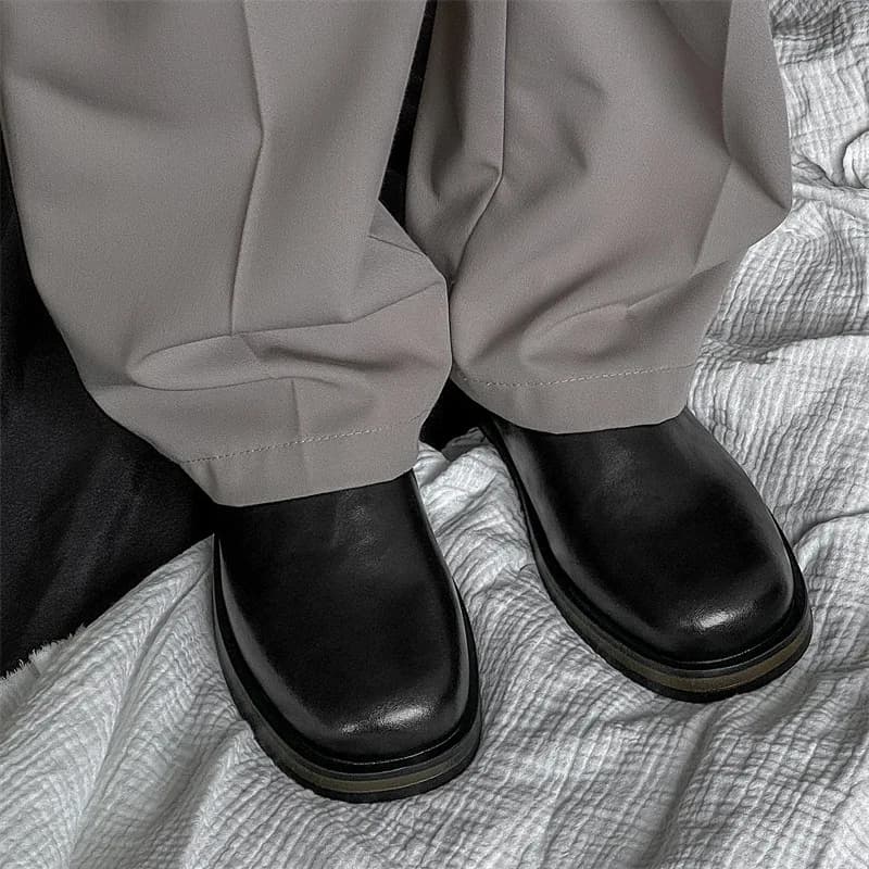 Pantoufles en cuir véritable pour hommes, chaussures de grande taille, chaussures formelles de styli