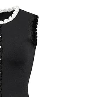 Robe tricotée à col rond pour femmes, sans manches, décoration tricotée, slim, couleur contrastée, d