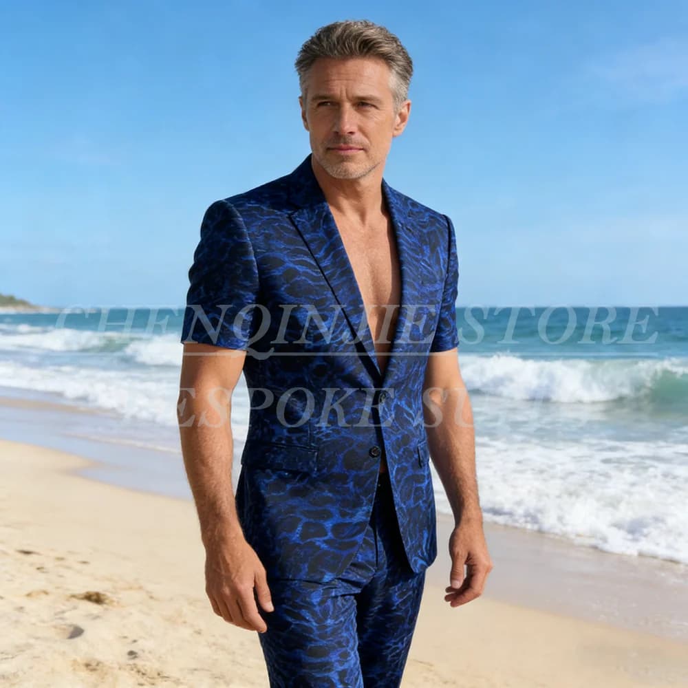 Costumes de voyage pour hommes, ensemble complet 2 pièces (veste et pantalon), mode, simple boutonna