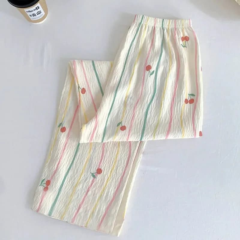 Pantalon de pyjama pour femmes, pantalon de chiot de dessin animé, pantalon de salon fin, grande tai