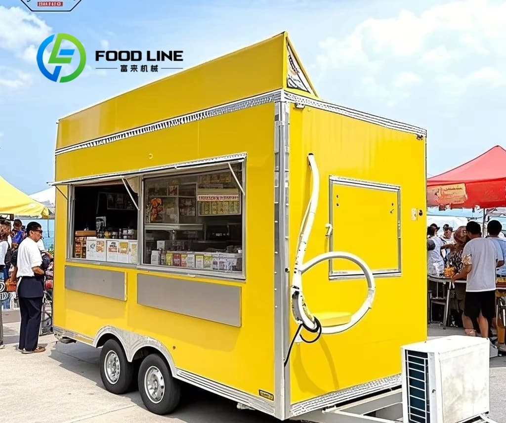 Camion de nourriture de crème glacée entièrement équipé personnalisé avec remorque de boulangerie de