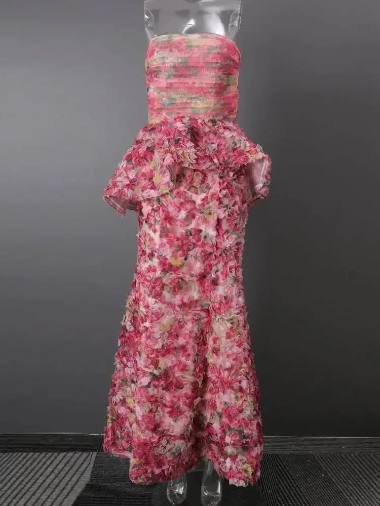 Robe de matin sans bretelles 2026, nouveau style, haut de gamme, motif floral délicat, pour mariée, 