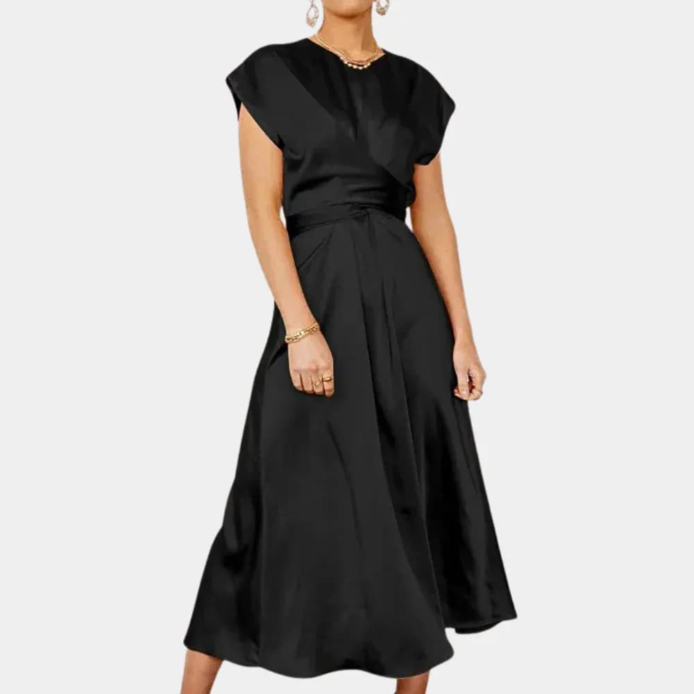 Femmes robe 2025 été élégant couleur unie à lacets robes mode soirée robes de soirée bureau dame pou