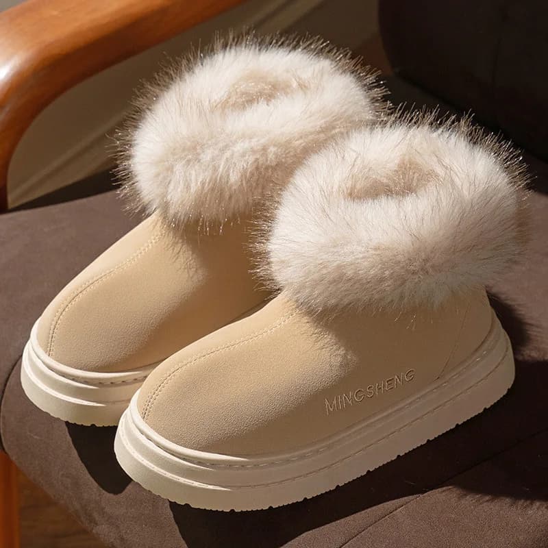Chaussures chaudes d'hiver pour femmes et hommes, bottes de neige chaudes d'intérieur et de rue, en