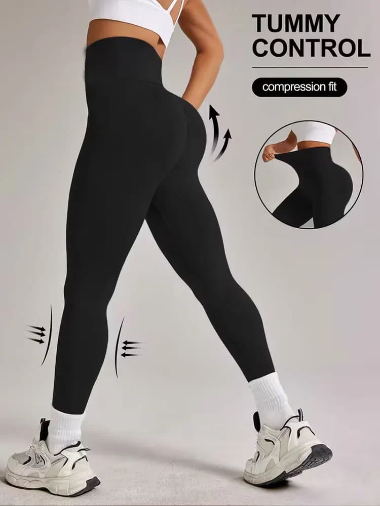 Pantalon de yoga nu sans couture, taille haute, legging serré de sport, tissu extensible à séchage r