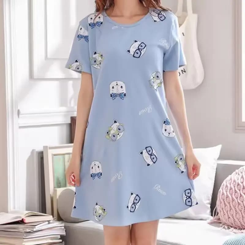T-shirt imprimé sexy et mignon pour femme, chemise de nuit, vêtements de maison, tenue décontractée