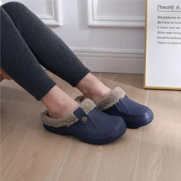 Kidmi sabots doublés de fourrure d'hiver pour hommes et femmes diapositives d'intérieur pantoufles imperméables