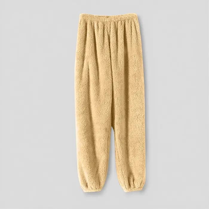 Pyjamas pantalons pour femmes chaud hiver couleur unie vêtements de nuit