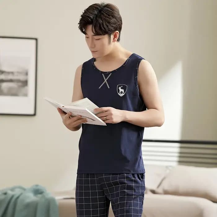 Ensemble de pyjama deux pièces en coton pour hommes