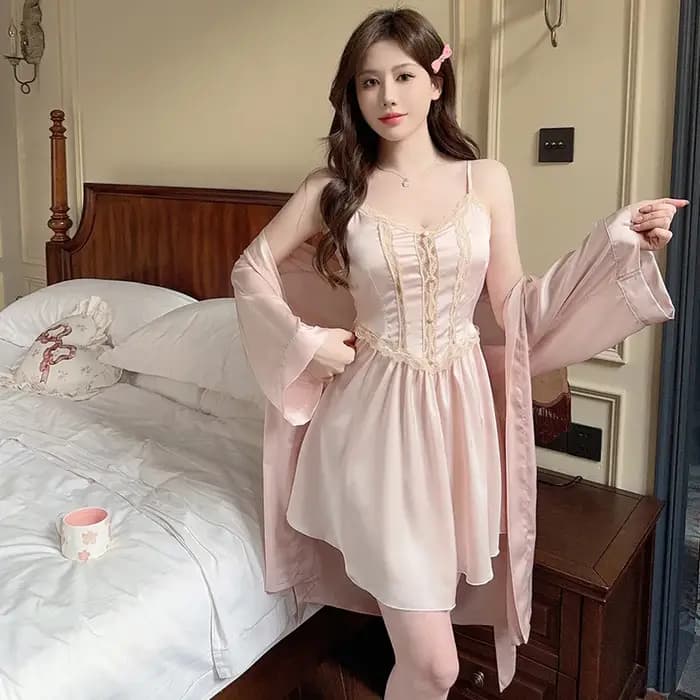 Twinset mariée peignoir Robe ensemble printemps été femme