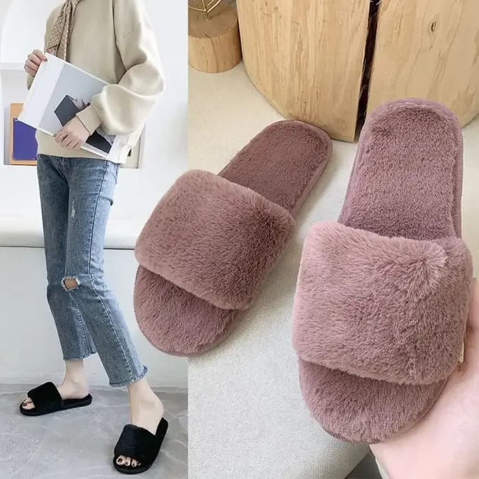 Chaussures antidérapantes hiver pantoufles en peluche