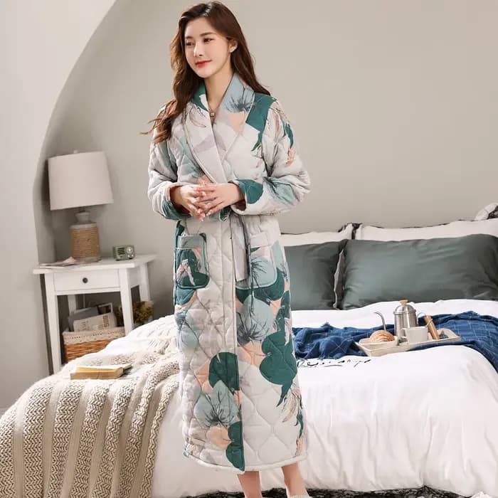 Peignoir Homme femmes Robe hiver chaud coton matelassé