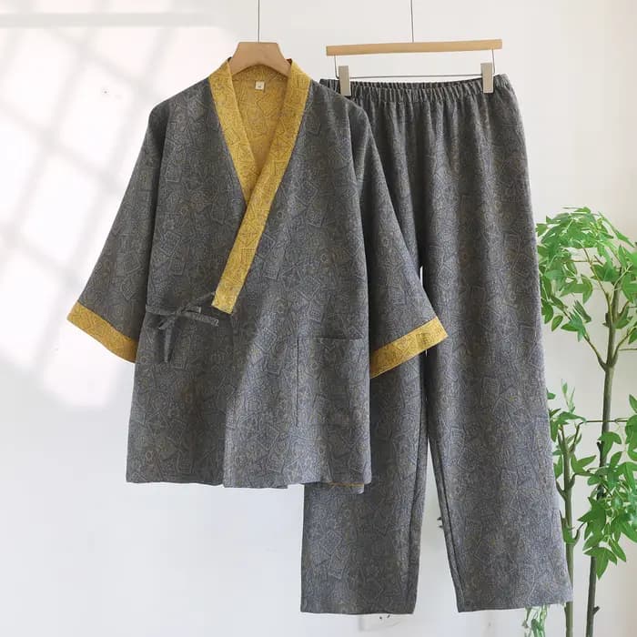 Ensemble pyjama Kimono de Style japonais pour hommes