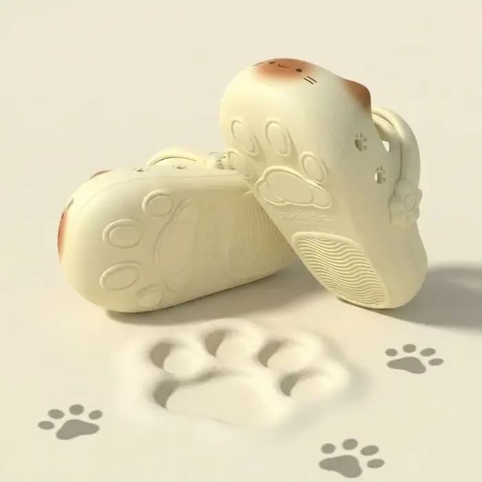 Adorables pantoufles imperméables à motif patte de chat