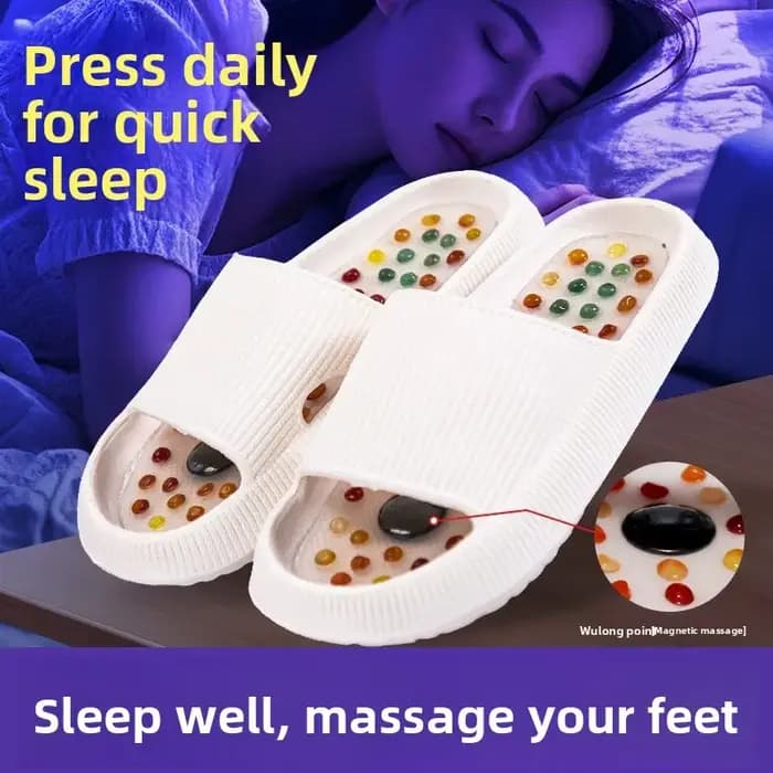 Chaussons de massage magnétiques en agate naturelle pour hommes, semelles thérapeutiques pour la san