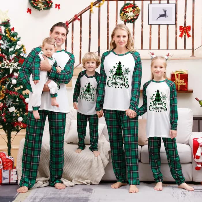 Noël famille correspondant tenues maman papa enfants 2 pièces pyjamas ensemble bébé barboteuses décontracté vêtements