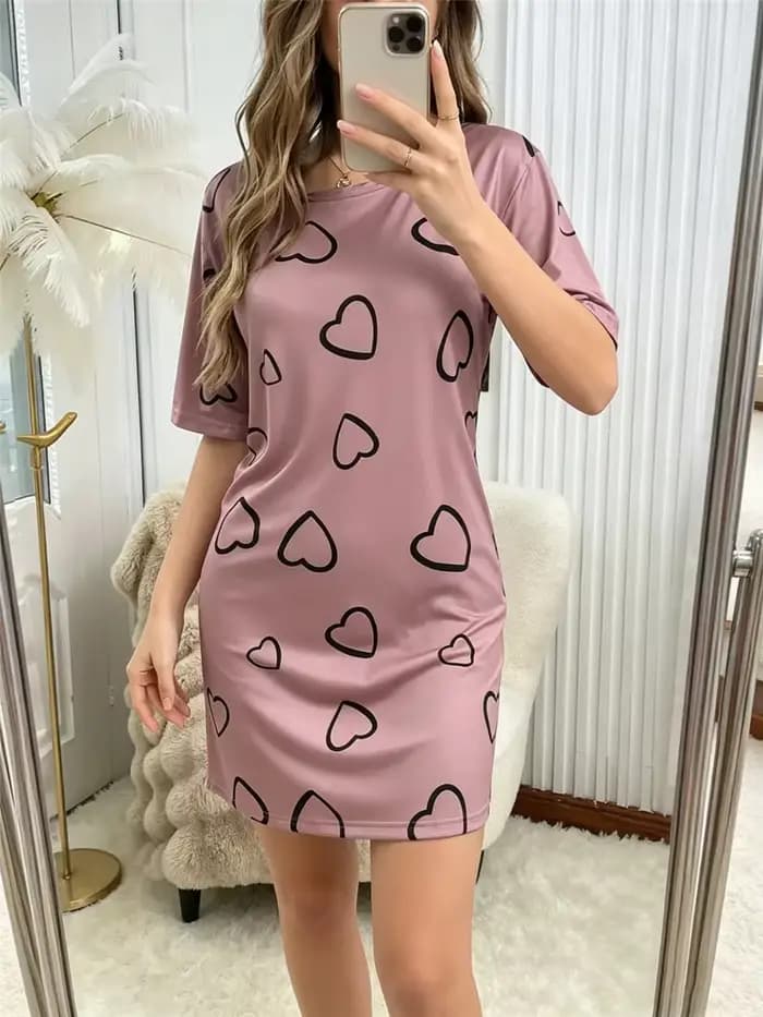 Pyjamas pour femmes, motif cœur pour la Saint-Valentin