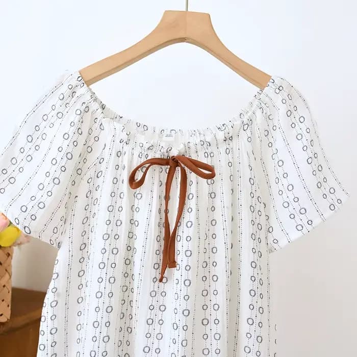 Chemise de nuit en crêpe de coton pur pour femmes
