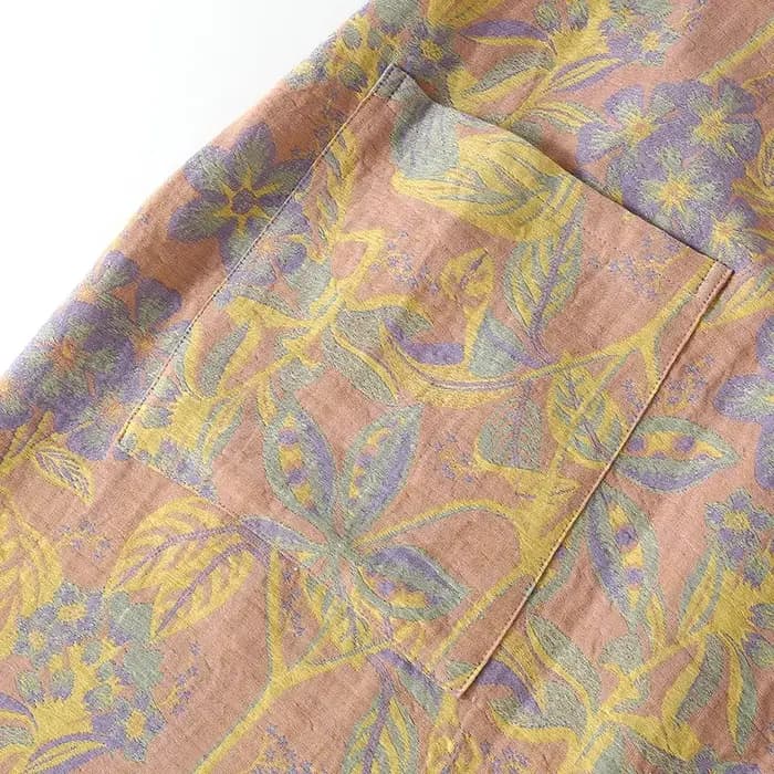Peignoir en coton de style national jacquard pour femmes