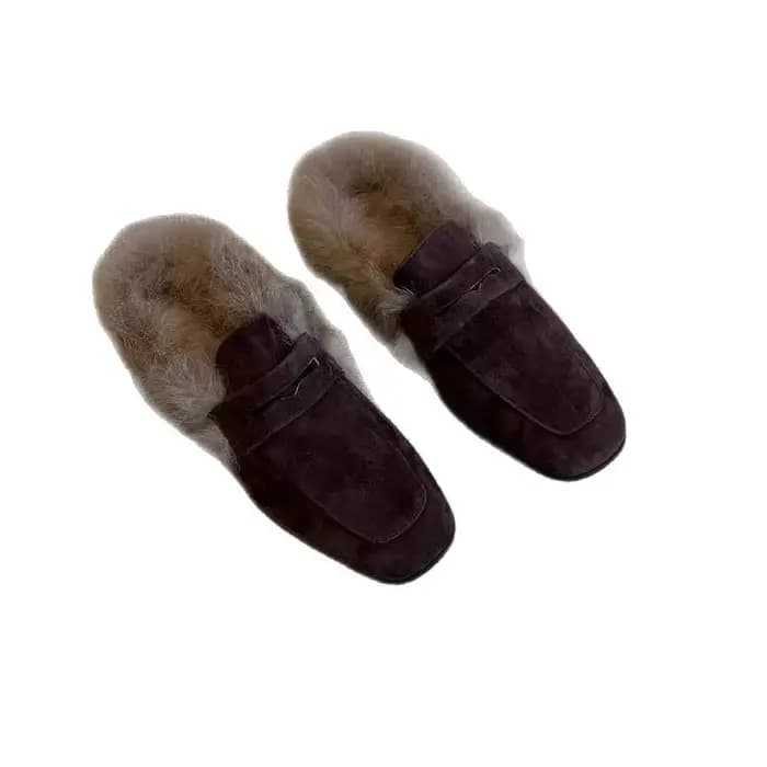 Pantoufles en fourrure pour femme