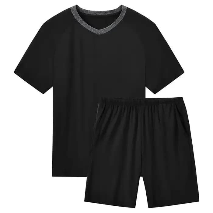 Ensembles de pyjama à manches courtes pour hommes, 2 pièces, pour vêtements de maison, ensembles de