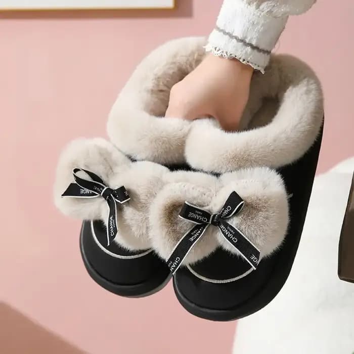 Pantoufles en coton avec nœuds imperméables et durables