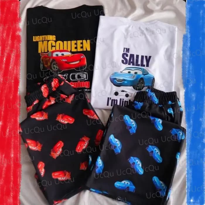 Ensemble pyjama familial assorti McQueen Sally 2026 – T-shirt et pantalon de nuit pour adultes et enfants