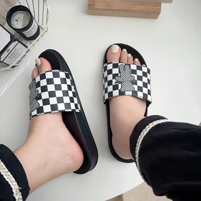 Pantoufles décontractées à la mode pour femmes avec motif d'ours - Chaussures d'intérieur et d'extérieur légères