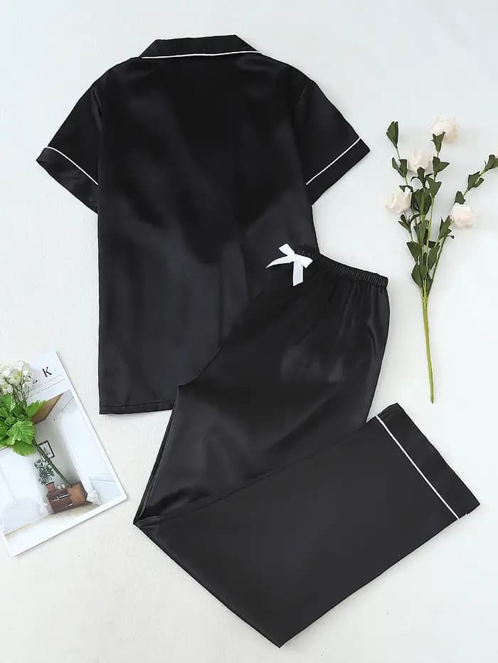 Ensemble de 2 pyjamas en satin uni