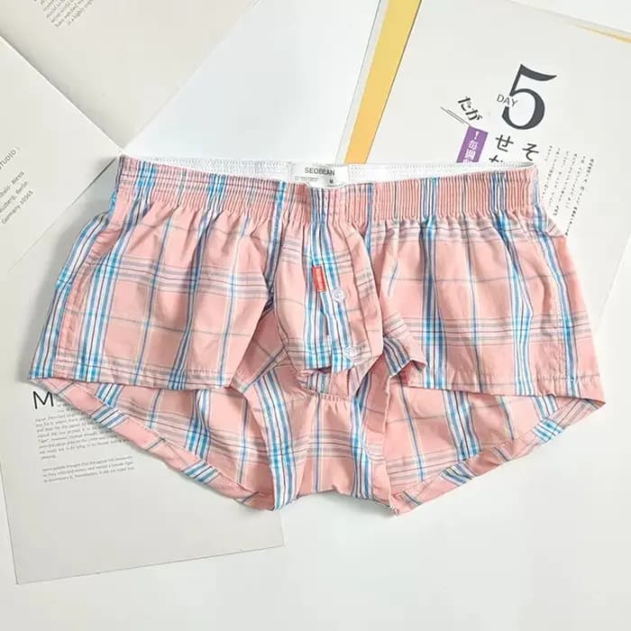 Hommes pyjama pantalon vêtements de nuit Plaid salon porter décontracté courte jupe de bain hommes b