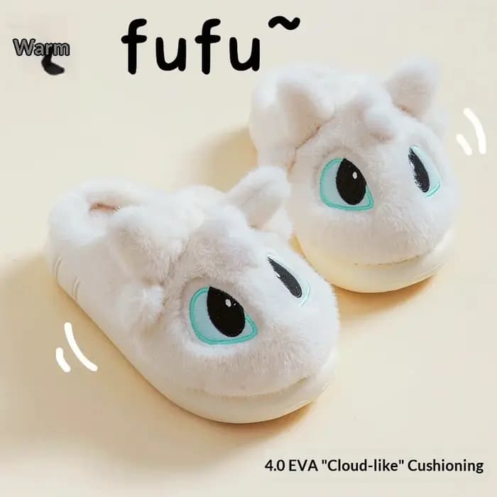 Chaussons d'hiver sans lacets, modèle « Comment dresser votre dragon », mignons, fourrés, antidérapa
