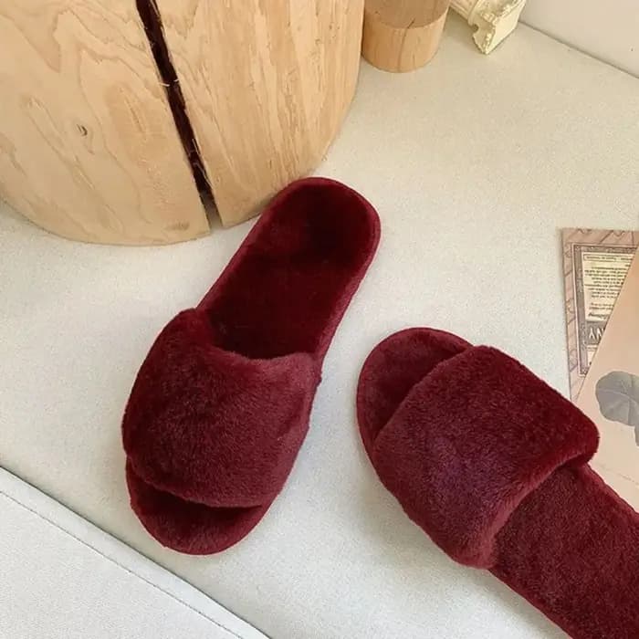 Chaussures antidérapantes hiver pantoufles en peluche