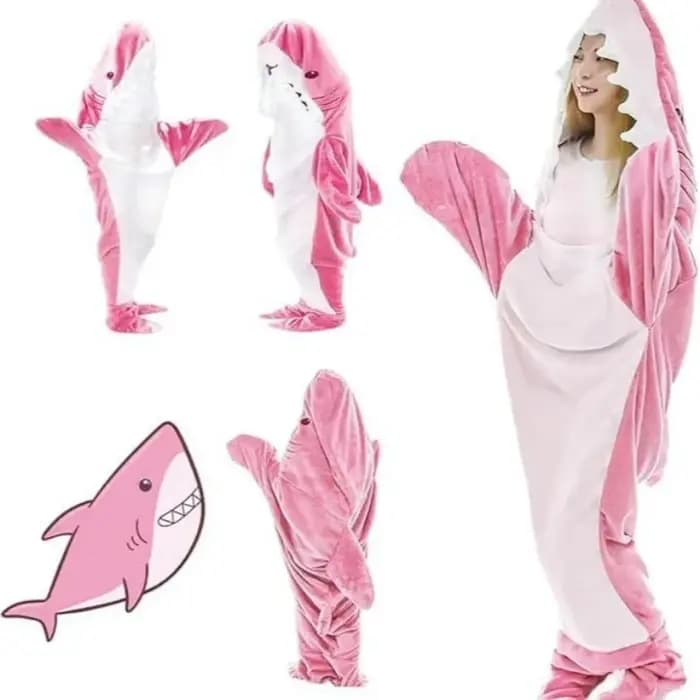 Couverture-cagoule portable Requin pour adulte