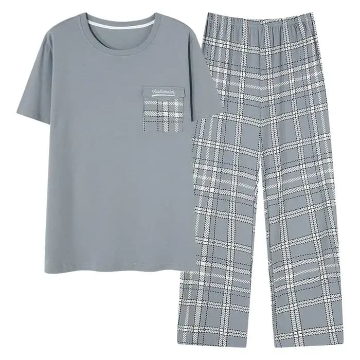 Pyjama d'été en coton doux pour homme