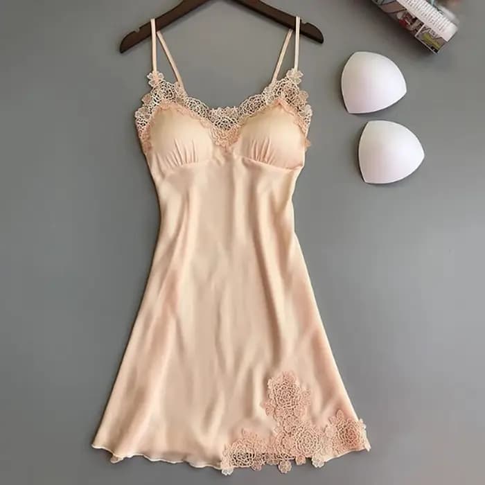 Dames Sexy injSatin Nuit Robe fibrNighties V-cou Chemise