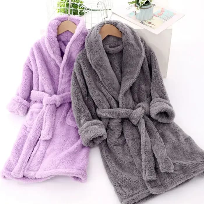 Hiver adolescents filles peignoirs épaissir enfants Robe de chambre doux flanelle chaud dessin animé