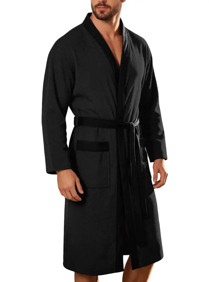 Peignoir long en tissu éponge pour homme
