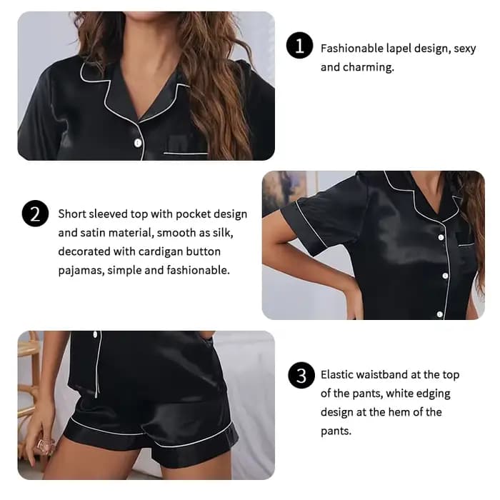 Ensemble pyjama en Satin pour femmes