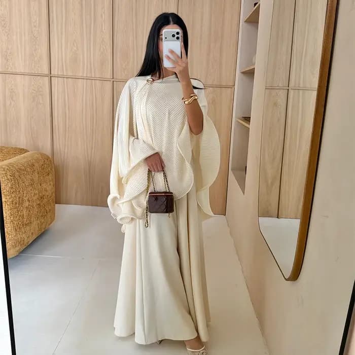Ensemble Robe et Châle Élégant et Rétro pour Femme