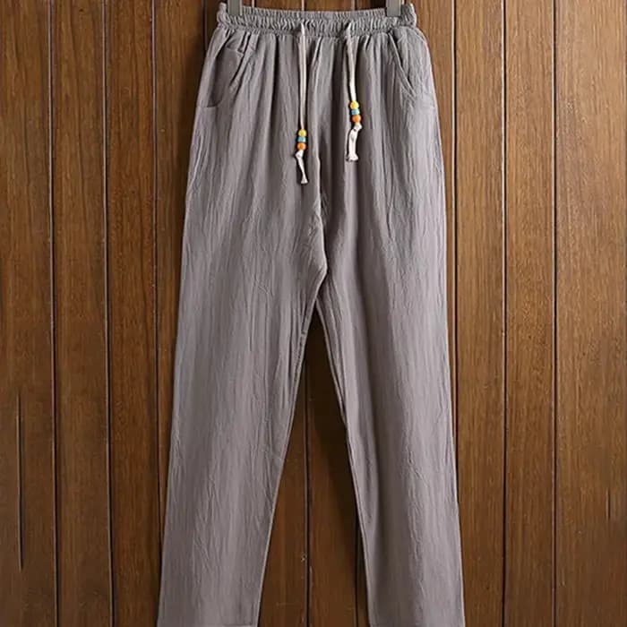 Pyjama en lin de coton pour hommes Pyjamas à manches longues printemps et automne Vêtements de nuit minces Grande