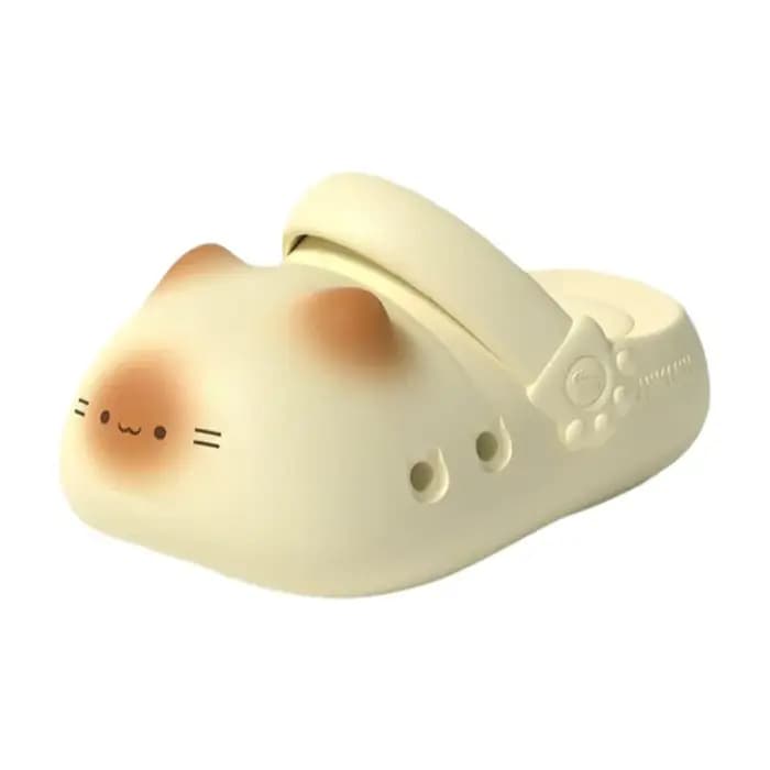 Adorables pantoufles imperméables à motif patte de chat, antidérapantes, à semelle souple et bout fe