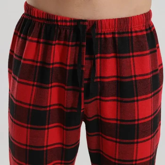 Pantalon de pyjama à carreaux rouge décontracté pour hommes