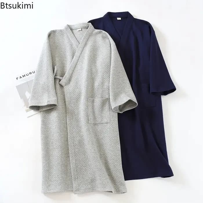 Peignoir Kimono Homme 2026 en Coton Doux et Chaud