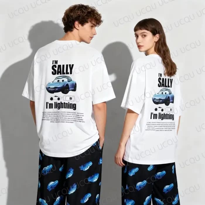 Ensemble pyjama familial assorti McQueen Sally 2026 – T-shirt et pantalon de nuit pour adultes et enfants