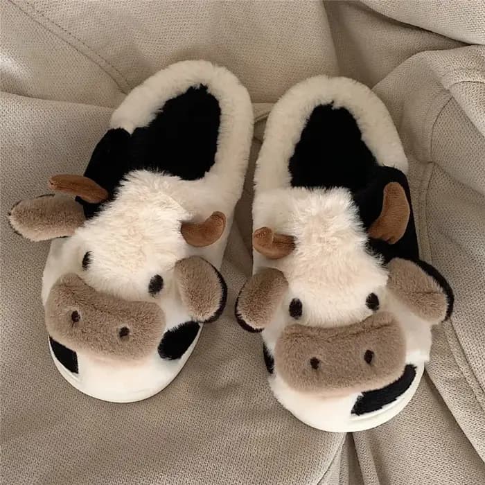 Pantoufles de vache confortables pour femmes et hommes