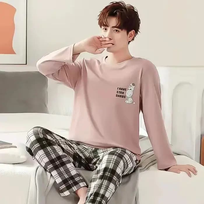 Pyjama à manches longues et pantalons longs pour hommes
