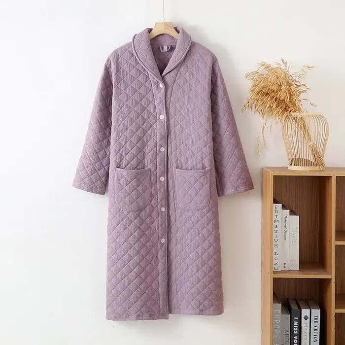 Automne hiver femmes chaud coton avec remplissage Robe dames peignoir femme à manches longues