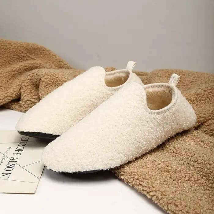 ELUVA pantoufles d'hiver antidérapantes pour hommes et femmes thermiques en plein air intérieur chaud en peluche