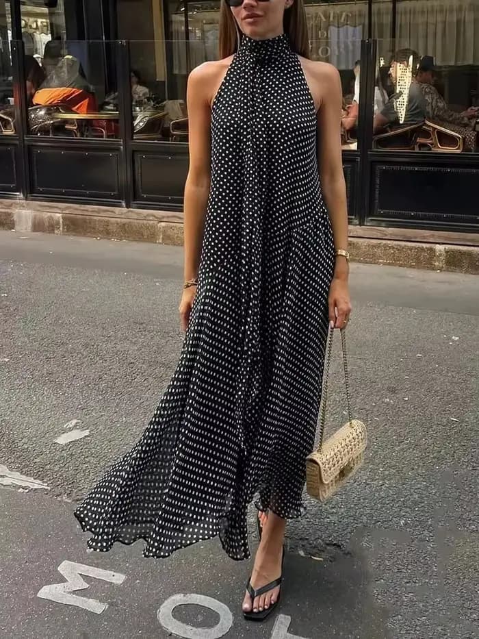 Robes longues à pois pour femmes