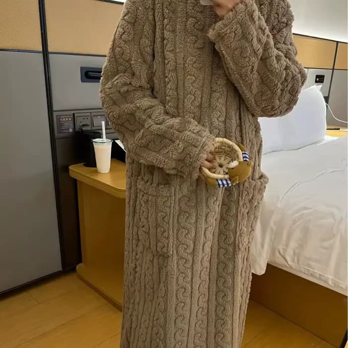 Pyjamas hiver femmes nuisette à manches longues